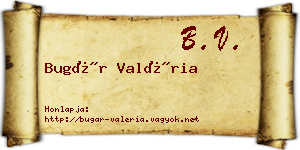 Bugár Valéria névjegykártya